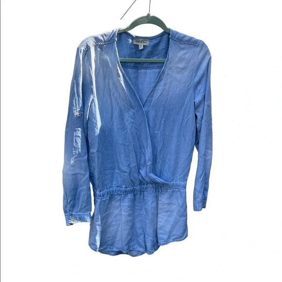 CLOTH & STONE LONG SLEEVE CHAMBRAY ROMPER - Picture 2 of 5